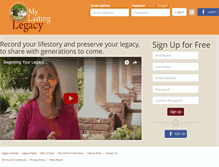 Tablet Screenshot of mylastinglegacy.com